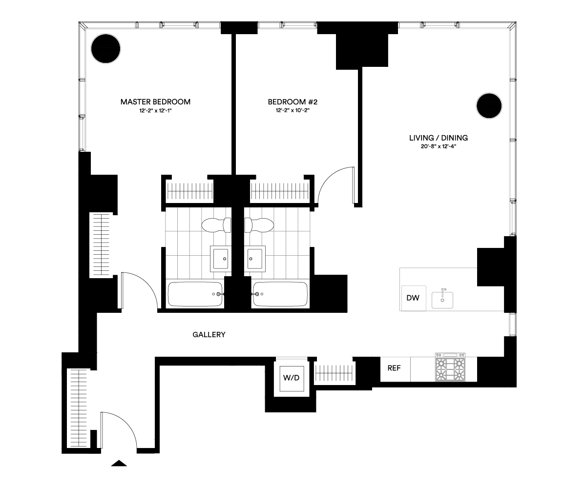 3D floor plan image for apartment 35E at Jackson Park